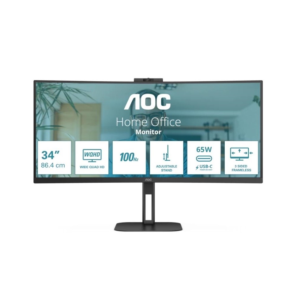 Aoc cu34v5c monitor 27" 2k hdmi usbc mm aa cur