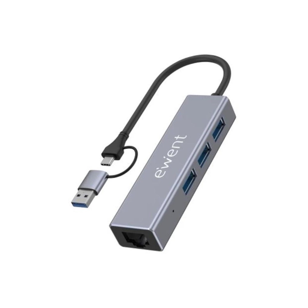 Ewent ew1159 hub usb 3 puertos 3.1+1 p.gig usb-c-a