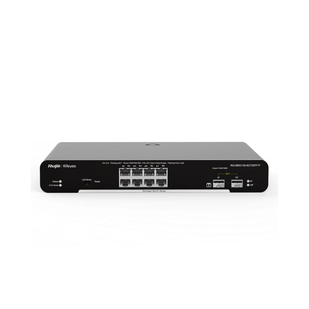 Reyee switch l2 8xgb poe+ 2xsfp slots rack