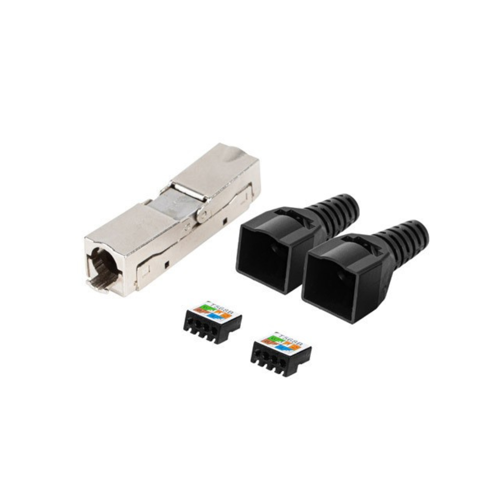 CONECTOR LANBERG ADAPTADOR 2X RJ45 CAT6 FTP PLUG 8P8C TOOL-LESS