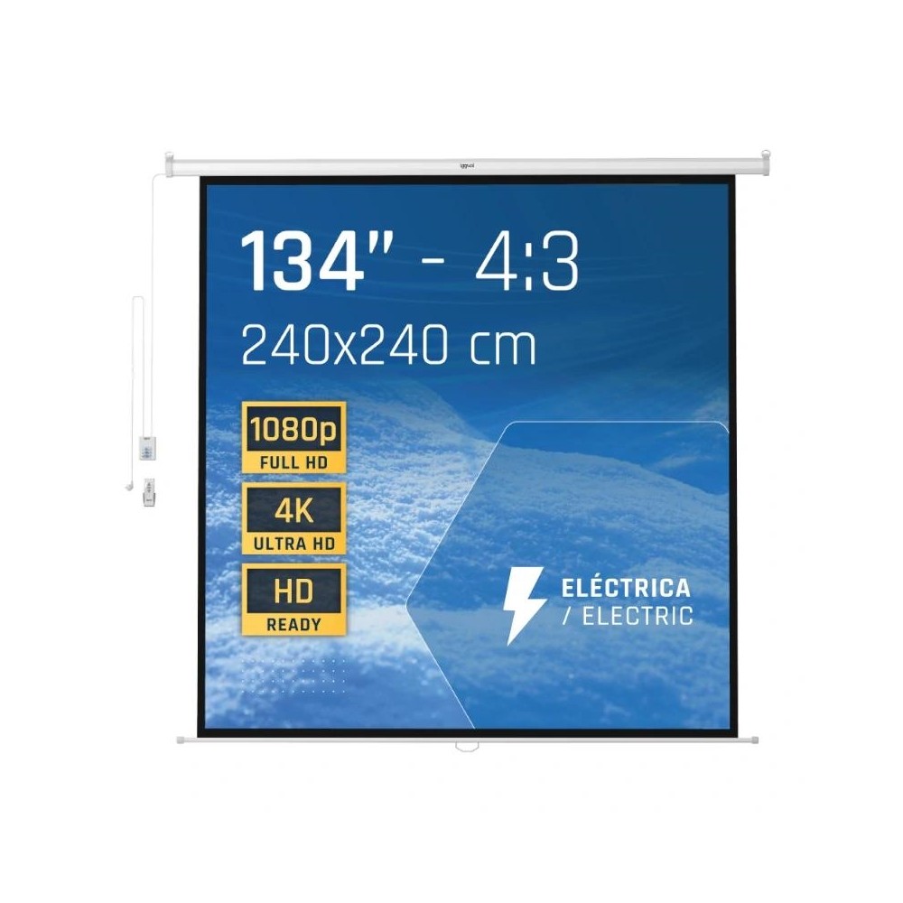 Iggual pantalla eléctrica 4:3 134" 240x240 cm