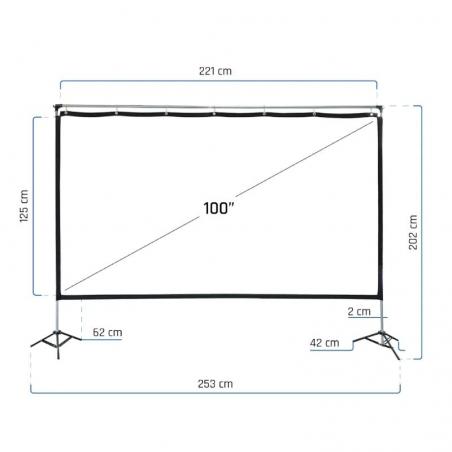 Iggual pantalla exterior portable 100" 221x124 cm