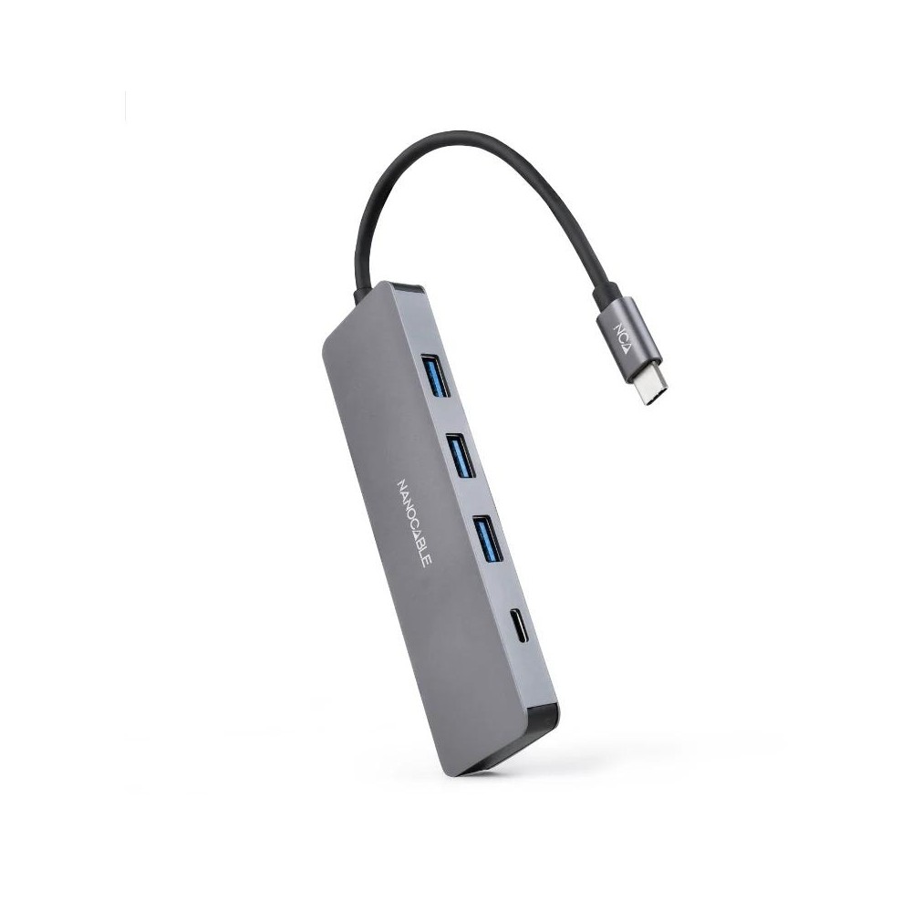 Nanocable hub usb-c a 3xusb 3.0/h+1xusb-c/h
