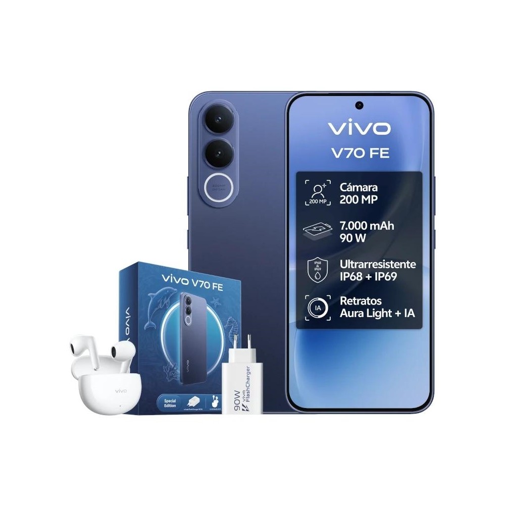 Vivo v70 fe 8gb 512gb bundle ch90w+ buds3 blue