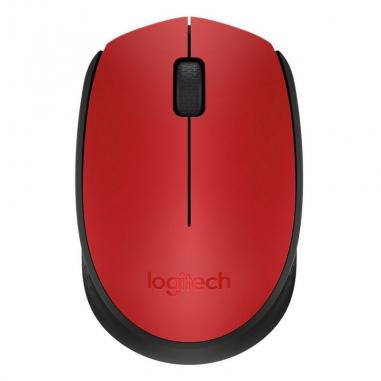 Logitech m171 ratón inalámbrico 1000 dpi neg/rojo