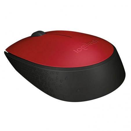 Logitech m171 ratón inalámbrico 1000 dpi neg/rojo