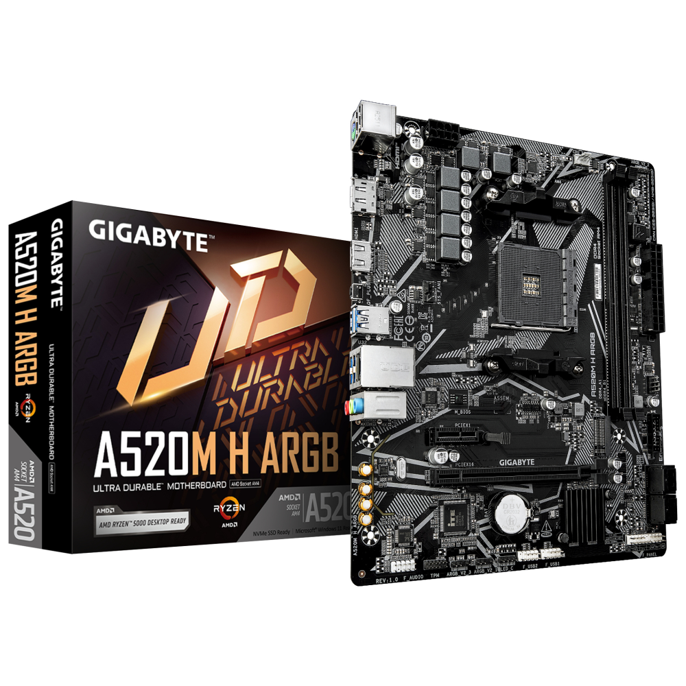 PLACA BASE GIGABYTE A520M H ARGB AM4 MICROATX