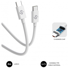 CABLE PLUS 100W C-C 2M WHITE