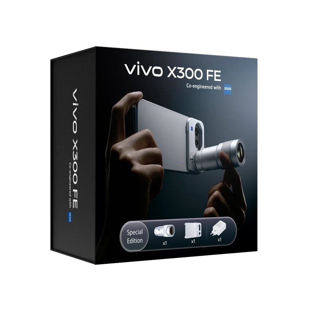 Vivo x300 fe 5g black + ch90w + kit fotografico