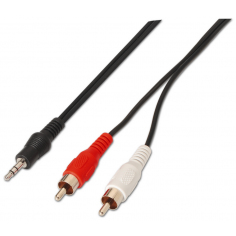 CABLE AUDIO AISENS ESTEREO JACK 3.5 M-2XRCA M NEGRO 1.5M