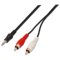 CABLE AUDIO AISENS ESTEREO JACK 3.5 M-2XRCA M NEGRO 1.5M