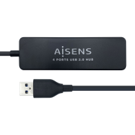 HUB AISENS USB 2.0 TIPO A M-4XTIPO A H NEGRO 30CM