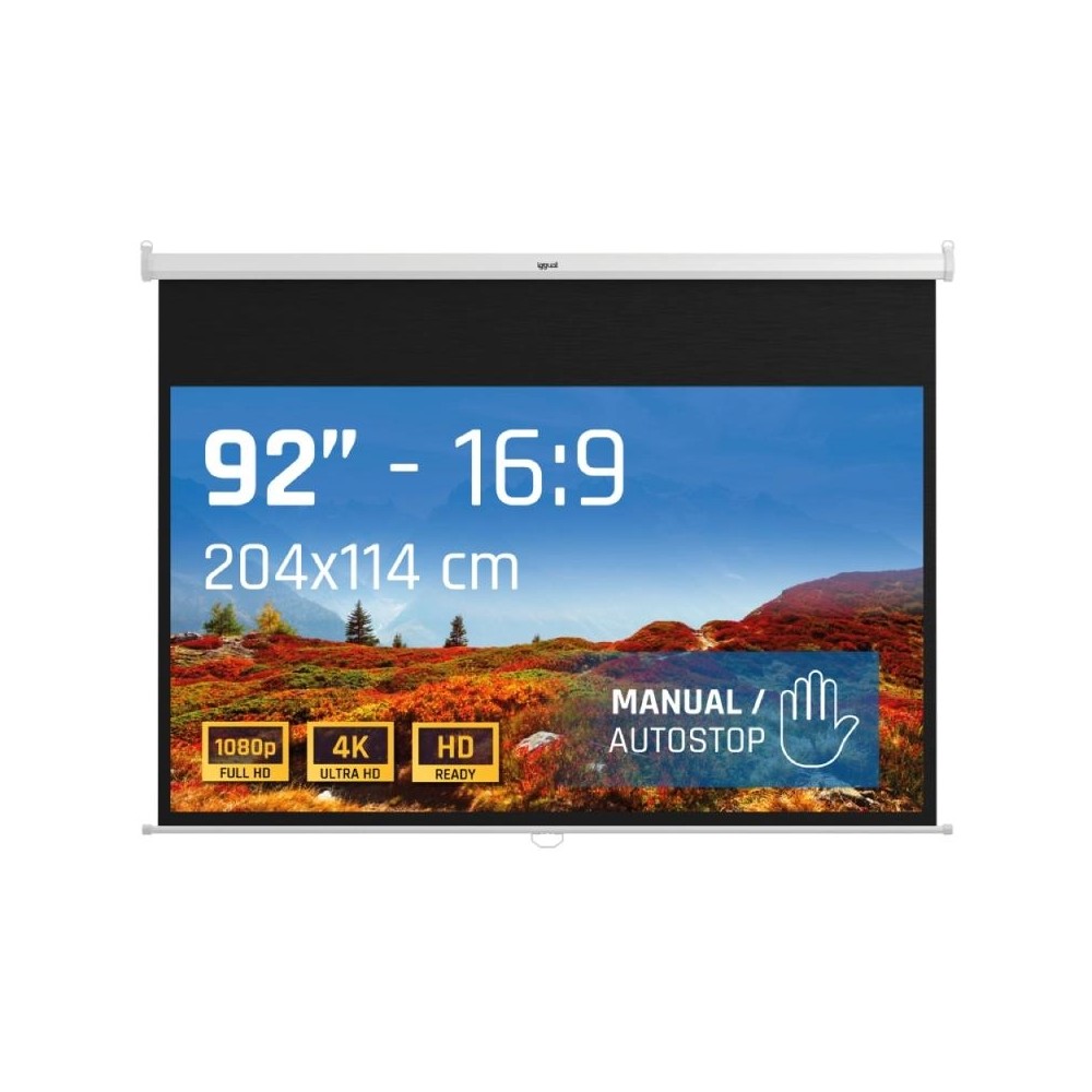 Iggual pantalla manual 16:9 92" 203x114 cm