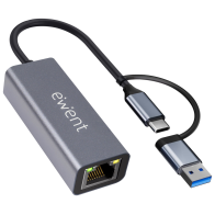 Ewent EW9819 hub de interfaz USB 3.2 Gen 1 (3.1 Gen 1) Type-A + Type-C 1000 Mbit/s Gris
