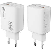 Leotec CARGADOR UNIVERSAL 65W GAN ULTRA SLIM 2 USB C PD+1 USB A BLANCO