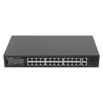 Lanberg RSFE-24P-2C-250 switch No administrado Gigabit Ethernet (10/100/1000) Energía sobre Ethernet (PoE) 1U Negro