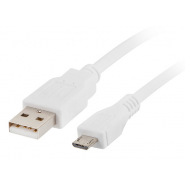 CABLE USB LANBERG 2.0 MACHO/MICRO USB MACHO 1M BLANCO
