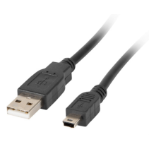 CABLE USB LANBERG 2.0 MACHO/MINI USB MACHO FERRITA 1.8M NEGRO