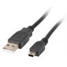CABLE USB LANBERG 2.0 MACHO/MINI USB MACHO FERRITA 1.8M NEGRO
