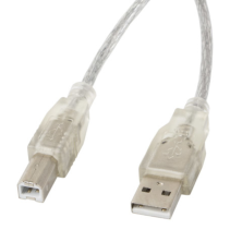 CABLE USB LANBERG USB-A MACHO A USB-B MACHO FERRITA 5M TRANSPARENTE