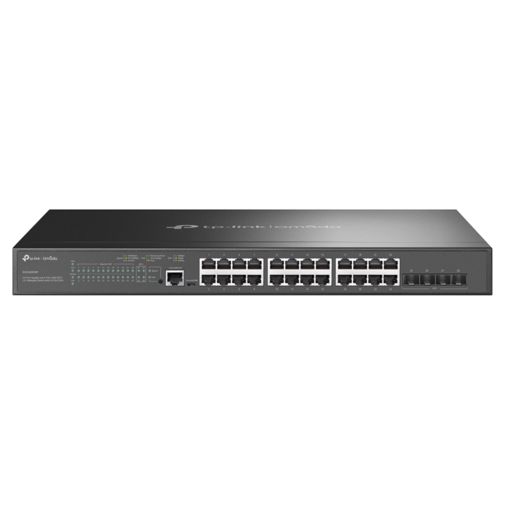 SWITCH TP LINK OMADA TL-SG3428XMP / L2+, 24x1G POE+, 4xSFP+, 384W
