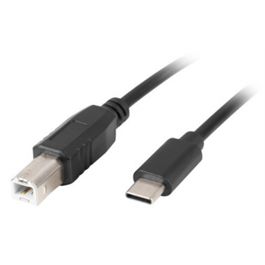 CABLE LANBERG USB C MACHO A USB B 2.0 MACHO 1.8M NEGRO
