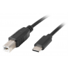 CABLE LANBERG USB C MACHO A USB B 2.0 MACHO 1.8M NEGRO