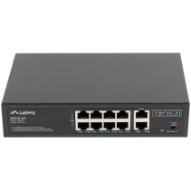 SWITCH LANBERG 10 PTOS 100MB 8xPOE+/2x GBIT ETHER 120W RACK 10"/19"