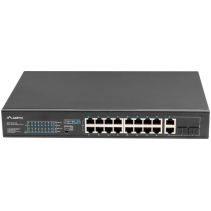 SWITCH LANBERG 18 PTOS 100MB 16xPOE+/2x GBIT ETHER 150W RACK 10"/19"
