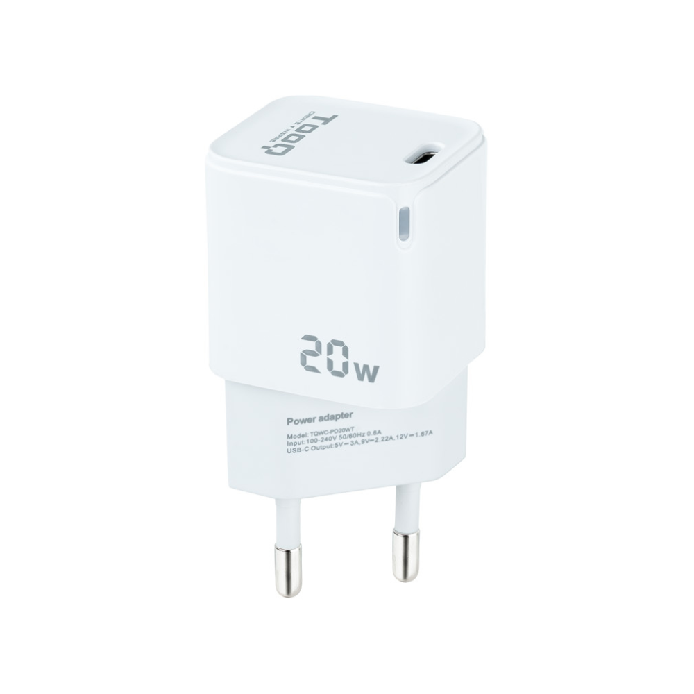 CARGADOR DE PARED TOOQ USB-C PD 20W