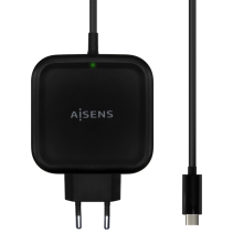 CARGADOR AISENS 65W PD3.0 QC3.0 1XUSB-C 1.2M NEGRO