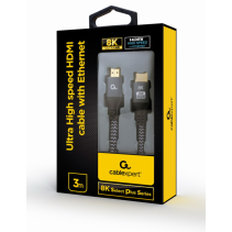 CABLE TRENZADO HDMI 2.1 8K 60HZ GEMBIRD SELECT PLUS SERIES CON ETHERNET 3M NEGRO