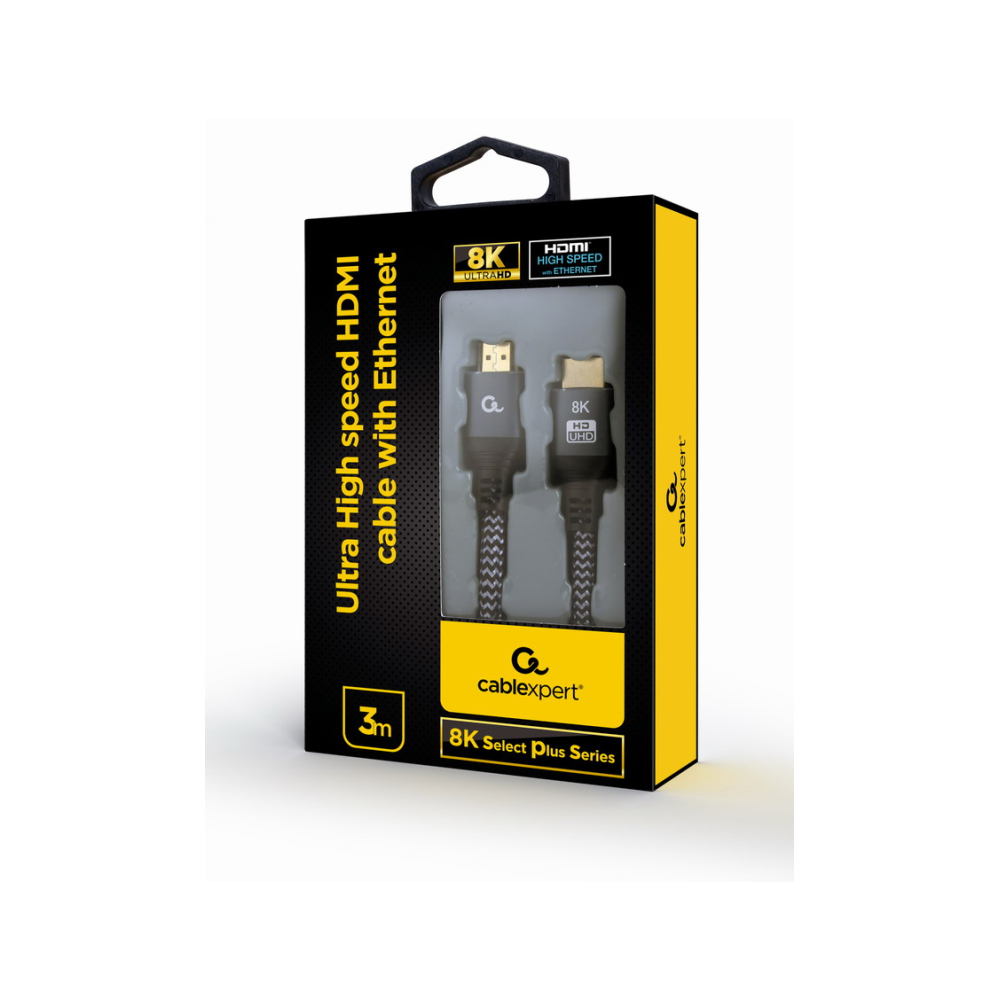 CABLE TRENZADO HDMI 2.1 8K 60HZ GEMBIRD SELECT PLUS SERIES CON ETHERNET 3M NEGRO