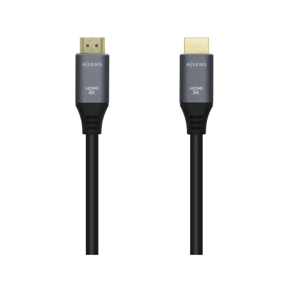 CABLE HDMI AISENS V2.1 ULTRA ALTA VELOCIDAD 8K60HZ M/M 2.0M GRIS NEGRO