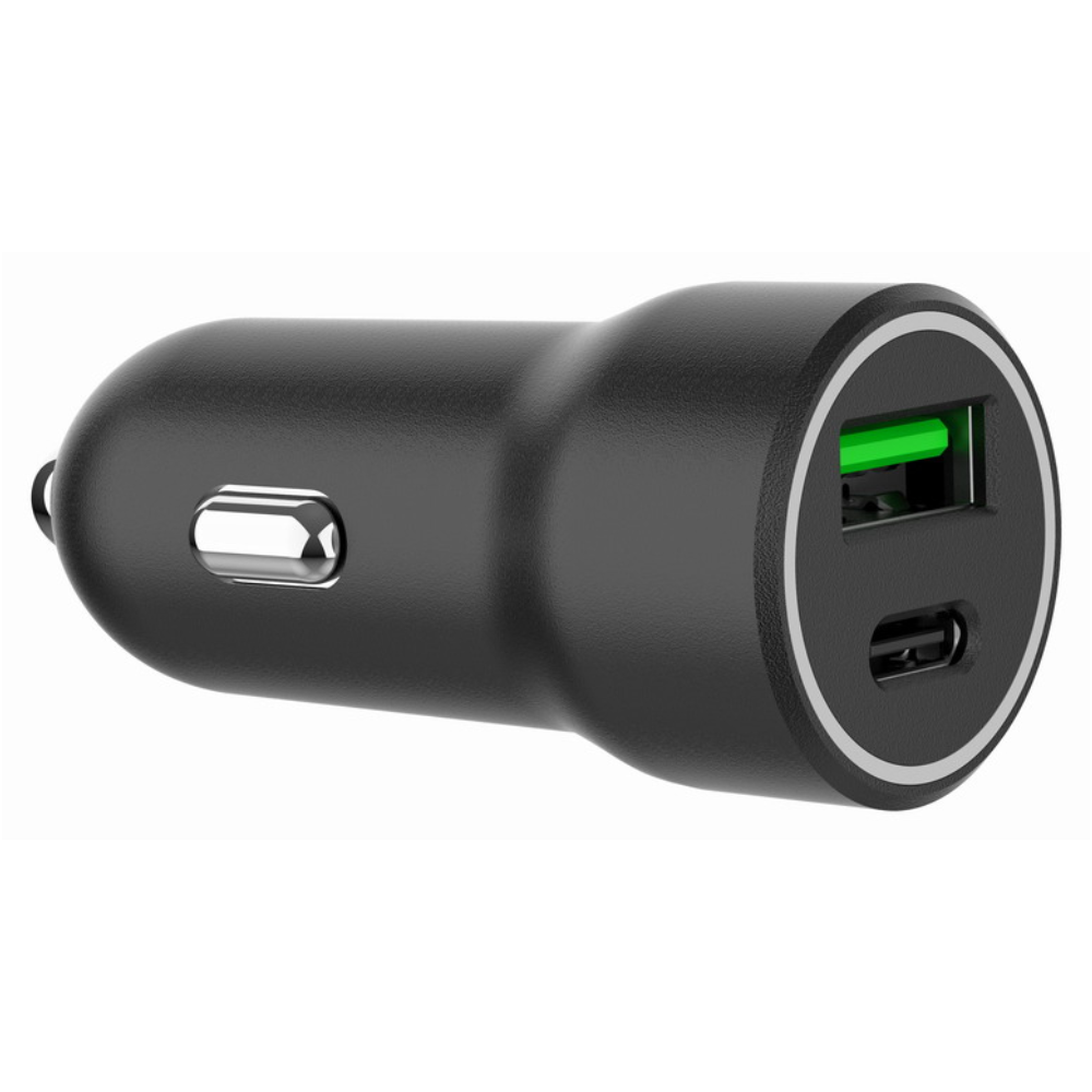 CARGADOR RAPIDO PARA COCHE GEMBIRD CON 2 PUERTOS USB, TIPO C PD, 20 W, NEGRO