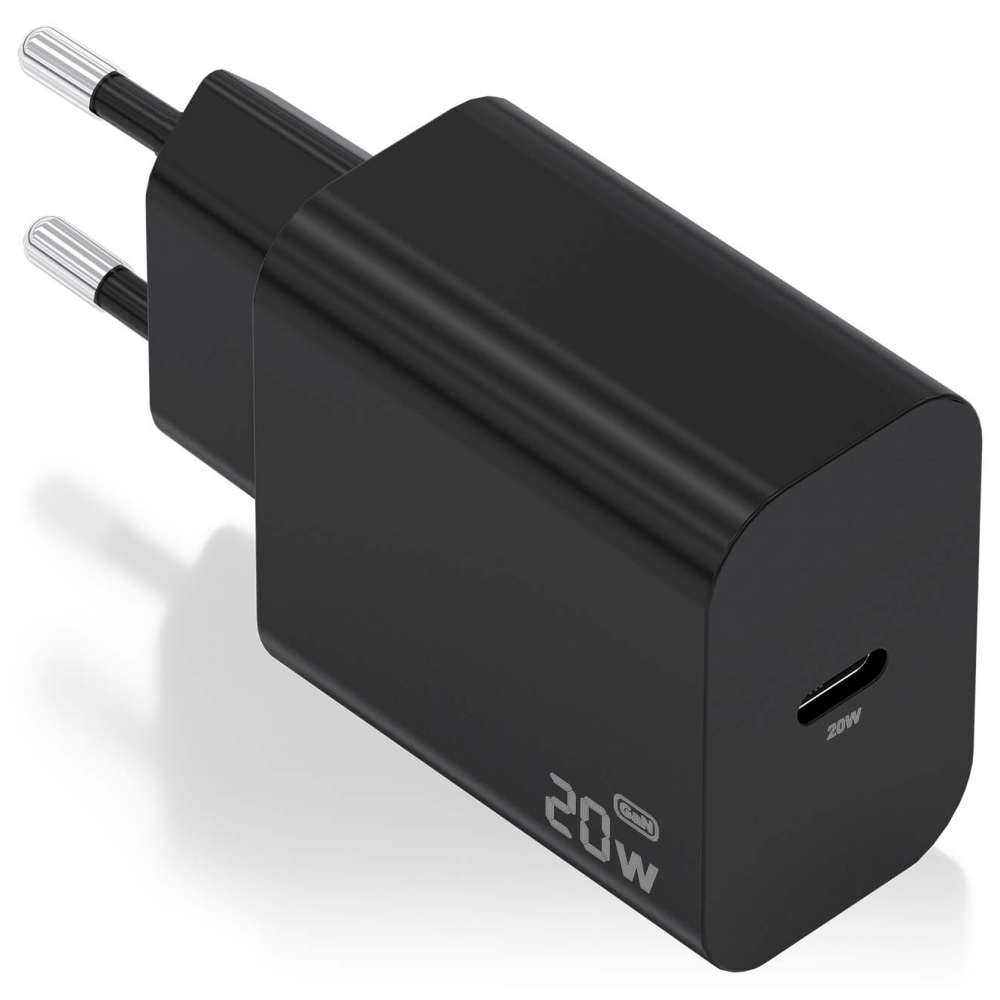 CARGADOR AISENS GAN 20W 1XUSB-C PD3.0 NEGRO