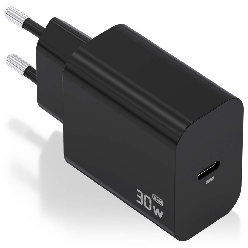 CARGADOR AISENS GAN 30W 1XUSB-C PD3.0 NEGRO