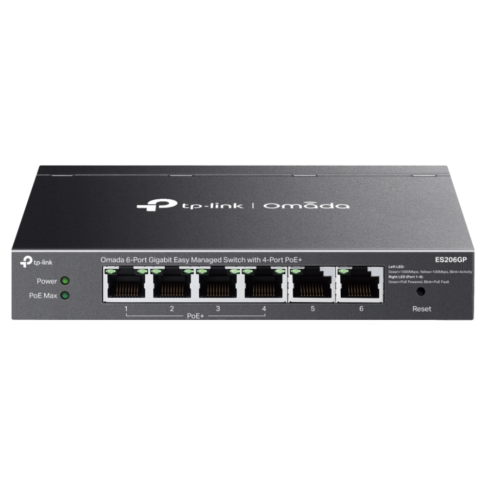 SWITCH OMADA ESA206GP 6 PUERTOS GIGABIT 4 PUERTOS POE+
