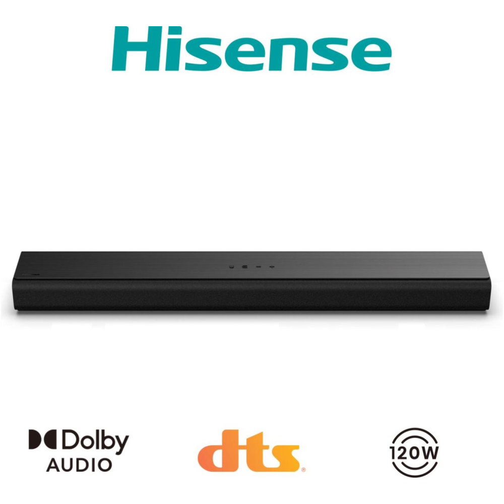 BARRA DE SONIDO HISENSE HS1000 120W DOLBY STEREO 2 CANALES BT 5.3 HDMI