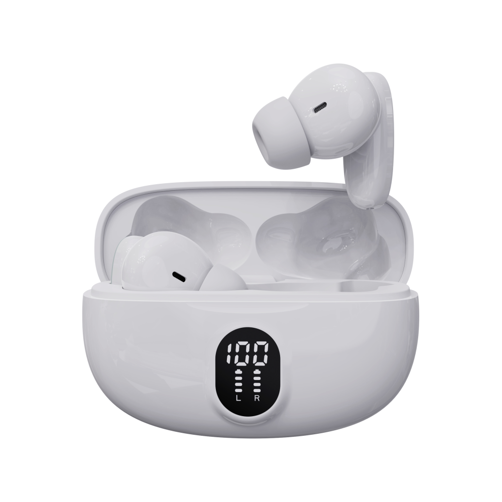 AURICULARES BLUETOOTH DENVER INALAMBRICOS CON EFECTO DE LUZ BLANCO