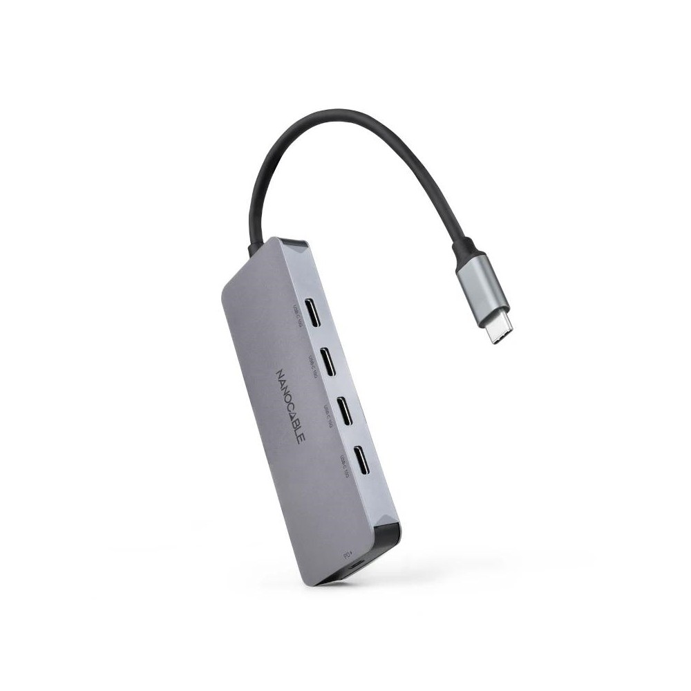 Nanocable hub usb-c/m a 4xusb-c/h + usb-c pd 100w