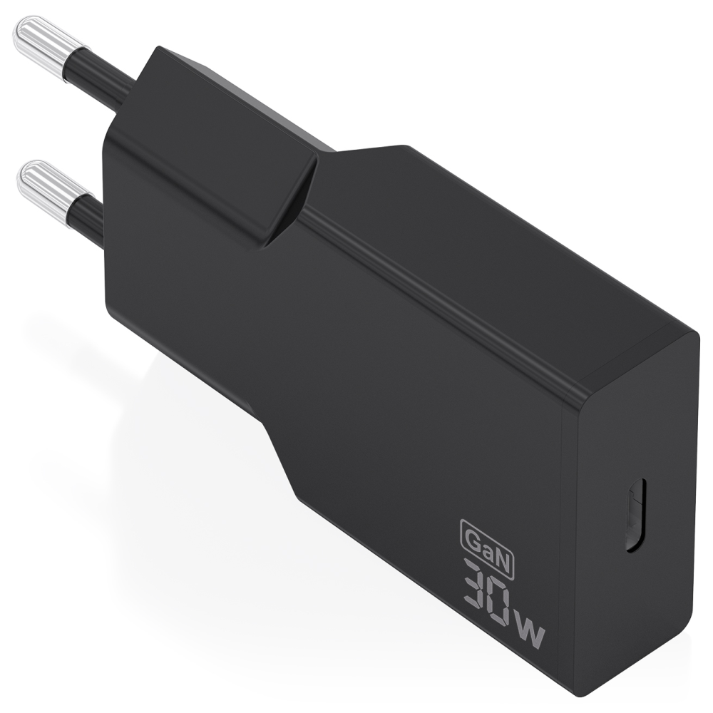 CARGADOR AISENS ULTRA DELGADO GaN 30W 1xUSB-C PD3.0 NEGRO