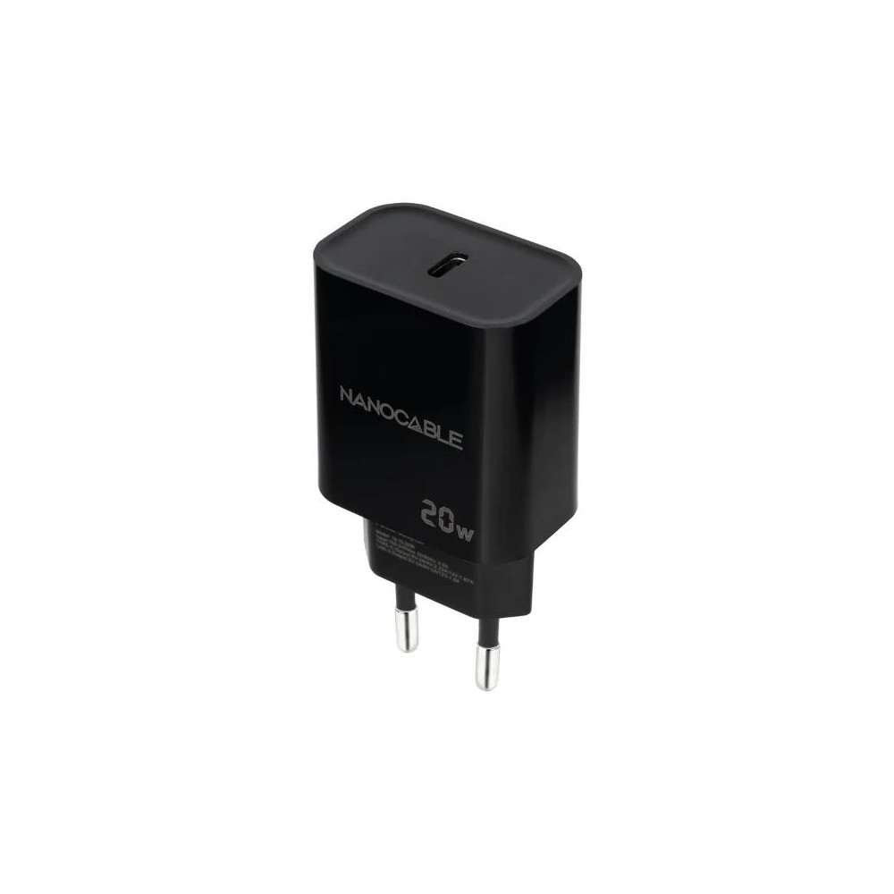 Nanocable cargador pared usb-c pd 20w negro