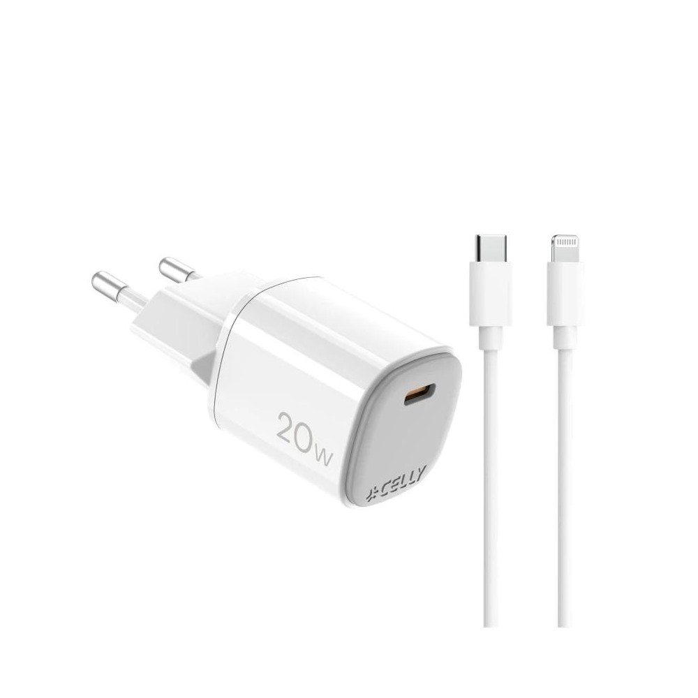 Celly cargador gan 1c 20w+ c a light + cable