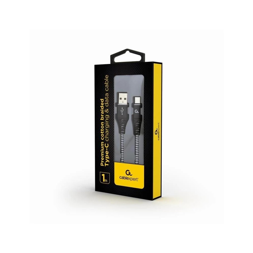 Gembird cable usb t c trenzado de algodón 1m