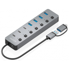 HUB AISENS USB3.1 Gen1 USB-C+USB-A-4xUSB-A+3xUSB-C+1xUSB-C/H ALIM