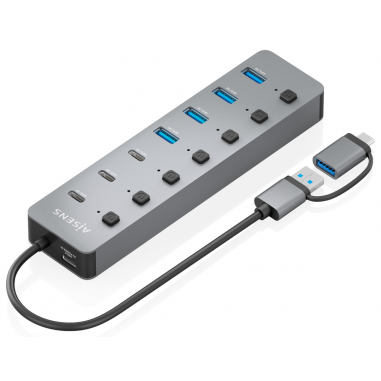 HUB AISENS USB3.1 Gen1 USB-C+USB-A-4xUSB-A+3xUSB-C+1xUSB-C/H ALIM