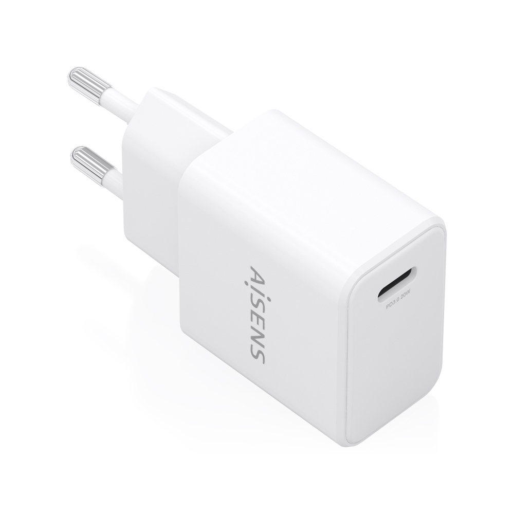 CARGADOR AISENS GaN 20W USB-C PD3.0 1xUSB-C BLANCO