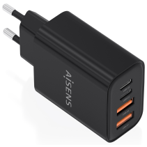 CARGADOR AISENS GaN 32W 2xUSB-C PD3.0, 2xUSB-A NEGRO