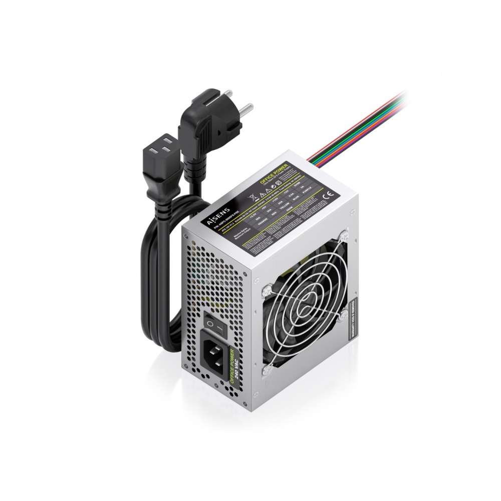 FUENTE ALIMENTACION AISENS SFX 500W CABLE ALIMENTACION OEM PLATA